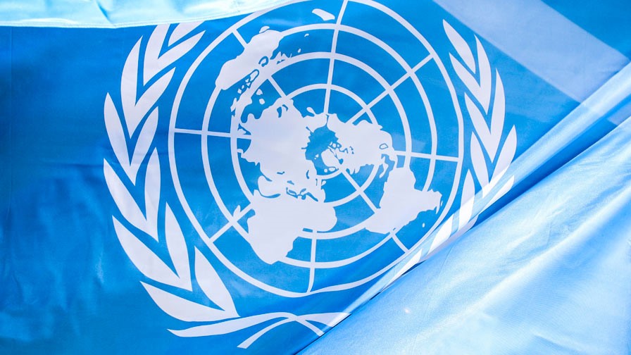 zu sehen ist die Flagge der Vereinten Nationen